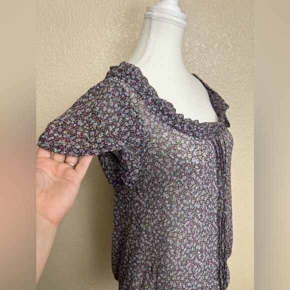 Zara Floral Sheer Blouse - Picture 4 of 6